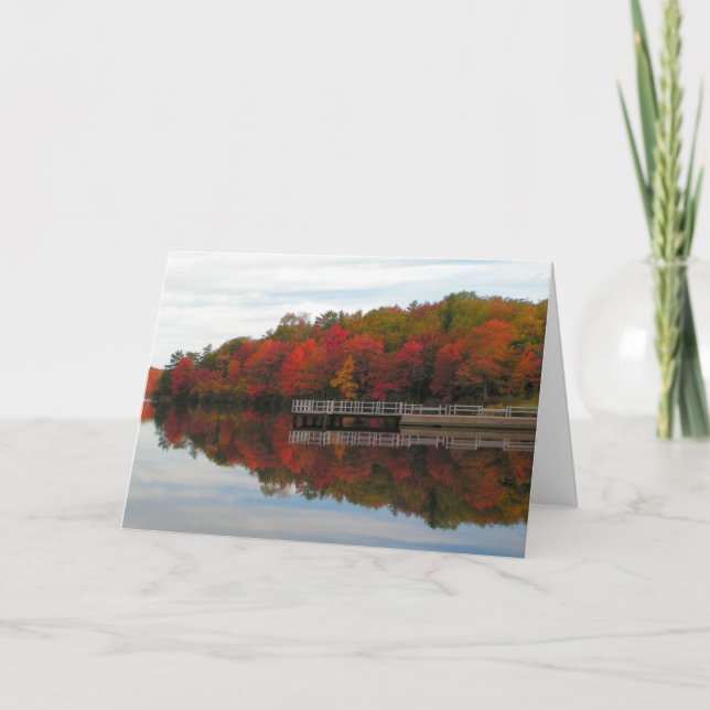 Tarjeta de Acción de Gracias de la escena de otoño (Anverso)