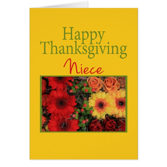 Tarjeta de Acción de Gracias de Niece (Frente)