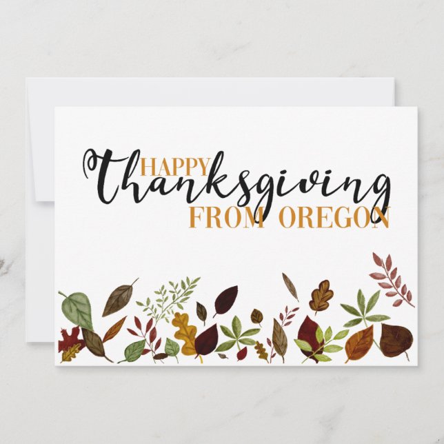 Tarjeta de Acción de Gracias de Oregon Fall (Anverso)