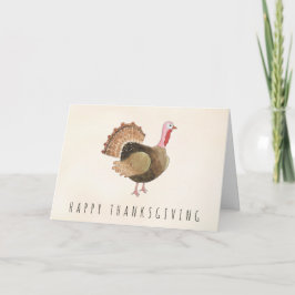 Tarjeta de Acción de Gracias de pavo de acuarela d