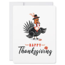 Tarjeta de Acción de Gracias de Pavo de Dibujos An