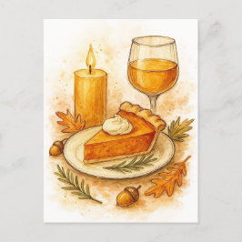 Tarjeta de Acción de Gracias de Tarta de Calabaza