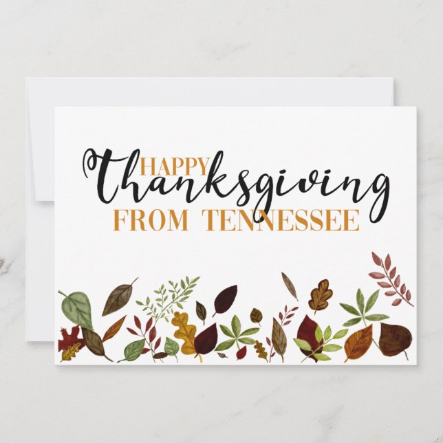 Tarjeta de Acción de Gracias de Tennessee Fall Fol (Anverso)