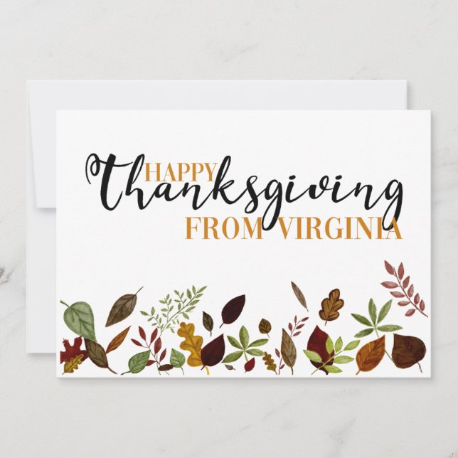Tarjeta de Acción de Gracias de Virginia Fall (Anverso)