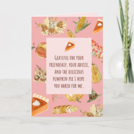 Tarjeta de Acción de Gracias - Divertido pastel de