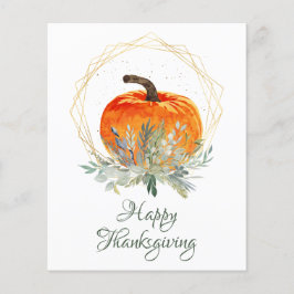 Tarjeta de Acción de Gracias Elegante para Calabaz