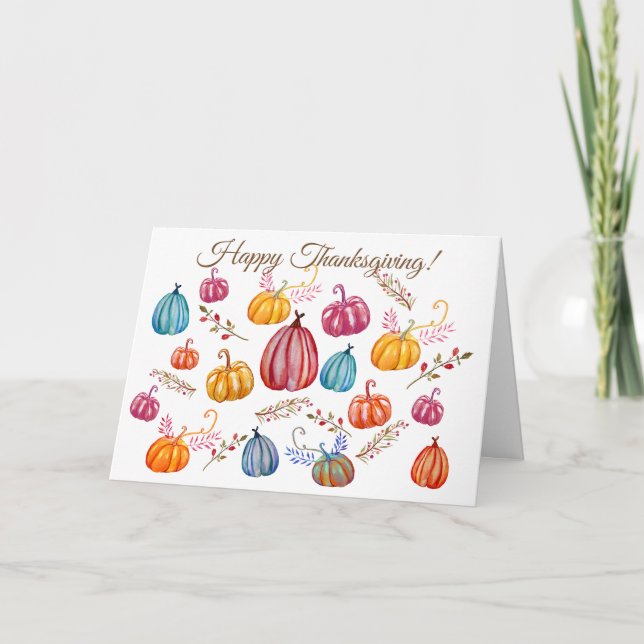 Tarjeta de Acción de Gracias Feliz (Anverso)