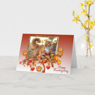 Tarjeta de acción de gracias Ginger Cat