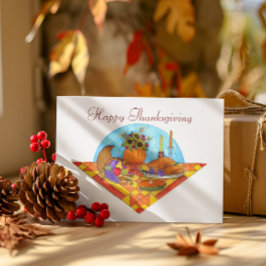 Tarjeta de Acción de Gracias Harvest Quilt Cornuco