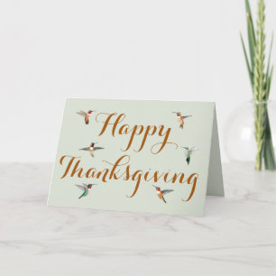 Tarjeta de Acción de Gracias Hummingbird