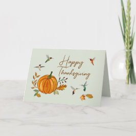 Tarjeta de Acción de Gracias Hummingbirds