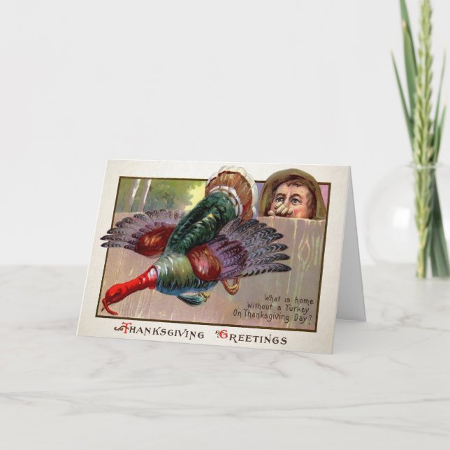 Tarjeta de Acción de Gracias Impar Vintage (Anverso)