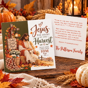 Tarjeta de Acción de Gracias Jesús El Corazón De N
