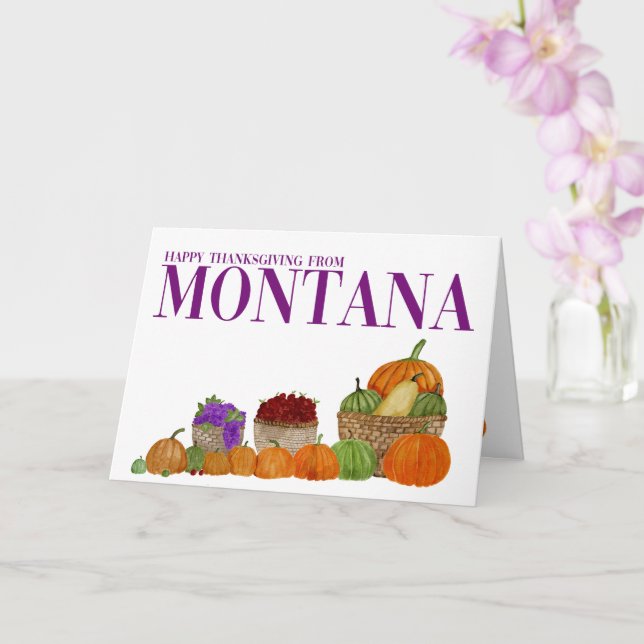 Tarjeta de Acción de Gracias Montana Watercolor Pu (Orquídea)