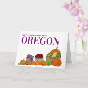 Tarjeta de Acción de Gracias Oregon Watercolor Pum