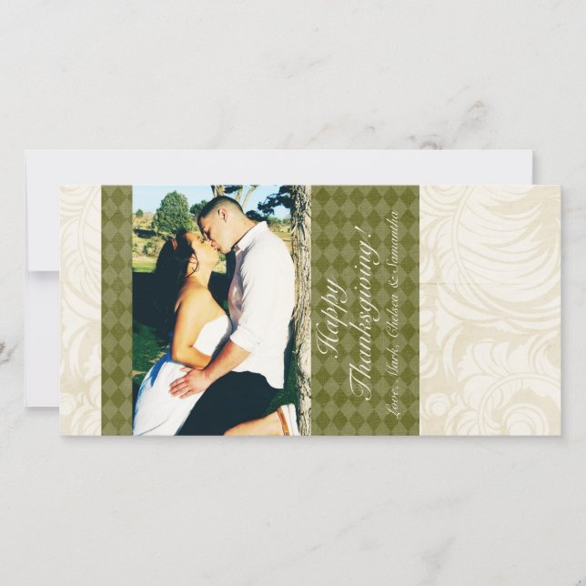 Tarjeta de acción de gracias para follaje de árbol (Anverso)