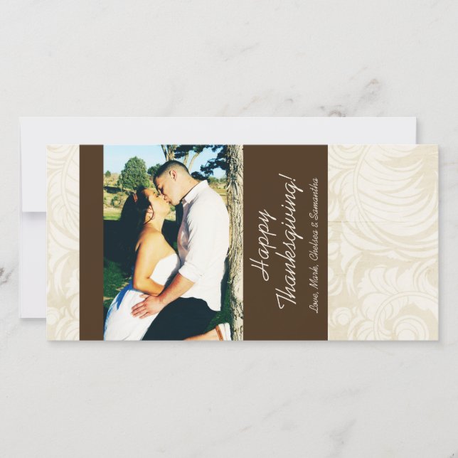 Tarjeta de acción de gracias para follaje de árbol (Anverso)