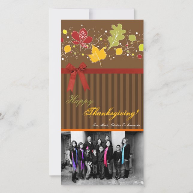 Tarjeta de acción de gracias para follaje de árbol (Anverso)