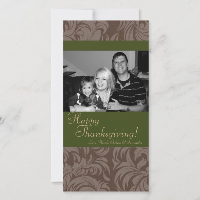 Tarjeta de acción de gracias para follaje de árbol (Anverso)