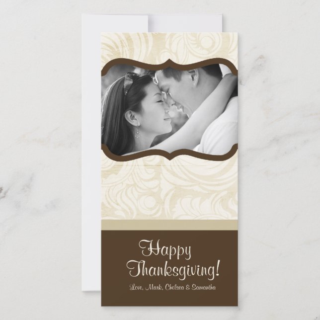 Tarjeta de acción de gracias para follaje de árbol (Anverso)