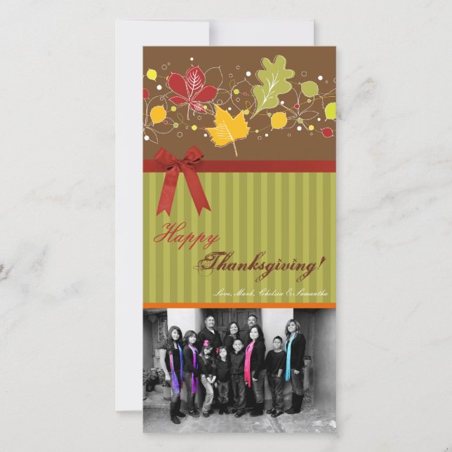 Tarjeta de acción de gracias para follaje de árbol (Anverso)