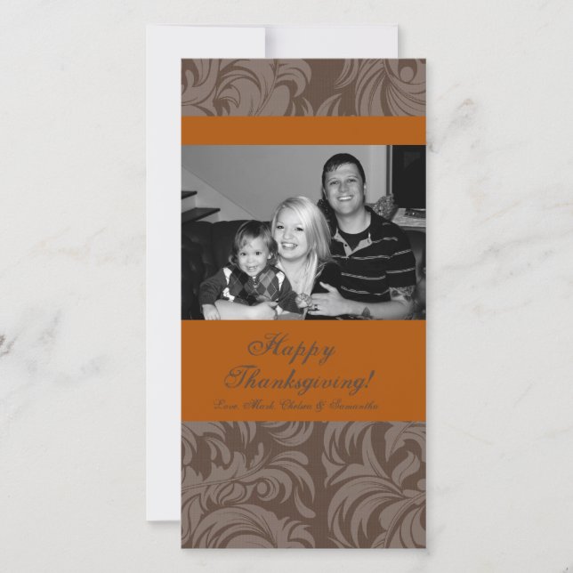 Tarjeta de acción de gracias para follaje de árbol (Anverso)