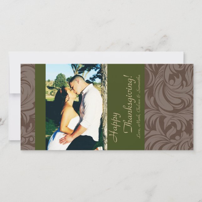 Tarjeta de acción de gracias para follaje de árbol (Anverso)