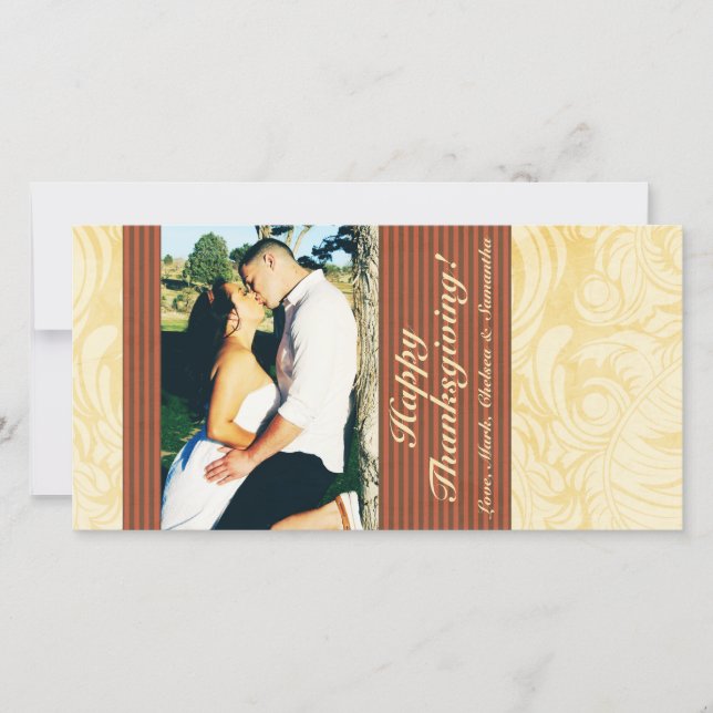 Tarjeta de acción de gracias para follaje de árbol (Anverso)