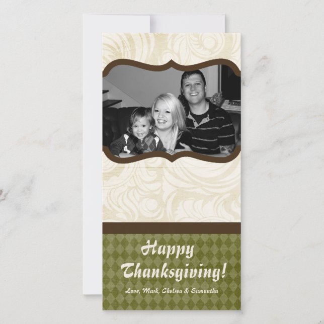 Tarjeta de acción de gracias para follaje de árbol (Anverso)