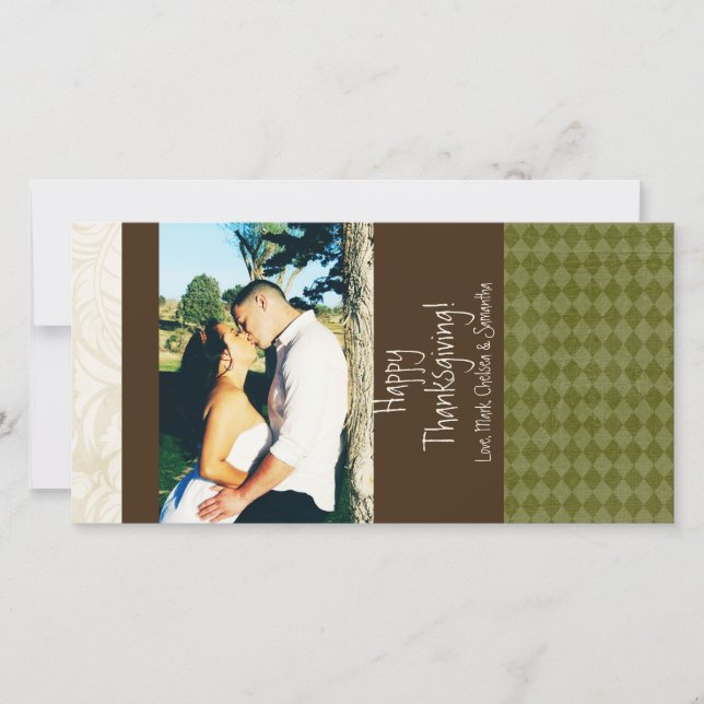 Tarjeta de acción de gracias para follaje de árbol (Anverso)