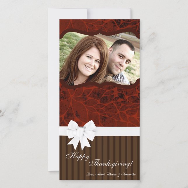 Tarjeta de acción de gracias para follaje de árbol (Anverso)