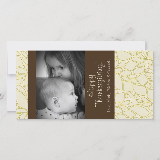 Tarjeta de acción de gracias para follaje de árbol (Anverso)