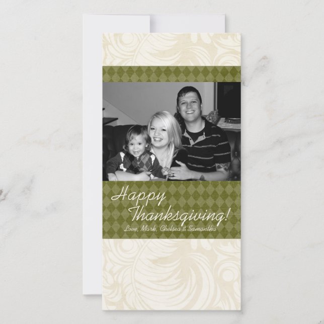 Tarjeta de acción de gracias para follaje de árbol (Anverso)