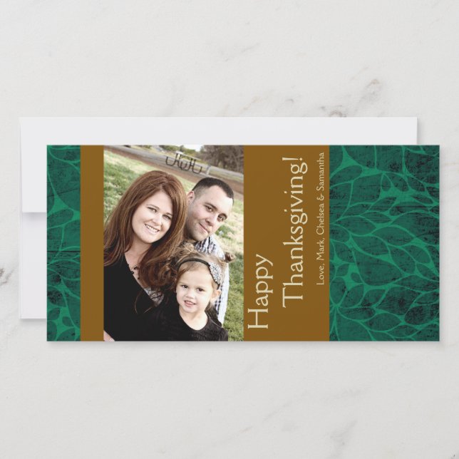 Tarjeta de acción de gracias para follaje de árbol (Anverso)