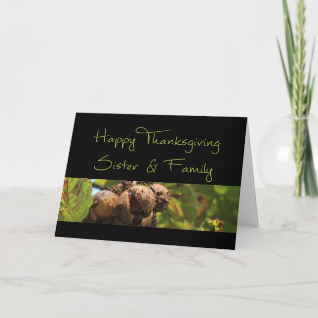 Tarjeta de Acción de Gracias para Hermanas y Famil (Anverso)