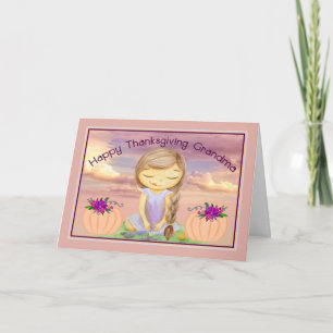 Tarjeta de acción de gracias para la abuela con el