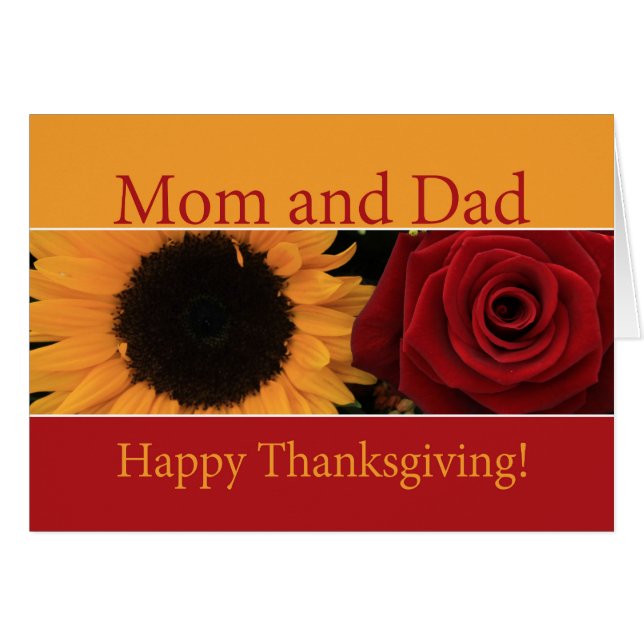 Tarjeta de Acción de Gracias para Mamá y Papá (Anverso (Horizontal))