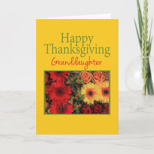 Tarjeta de Acción de Gracias para Nieta (Anverso)