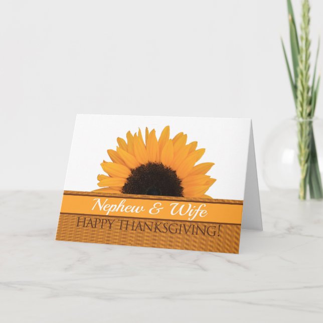 Tarjeta de Acción de Gracias para sobrino y esposa (Anverso)