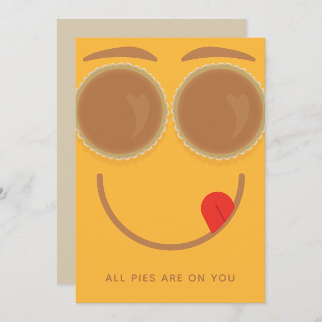 Tarjeta de Acción de Gracias Pie Eyes (Anverso / Reverso)