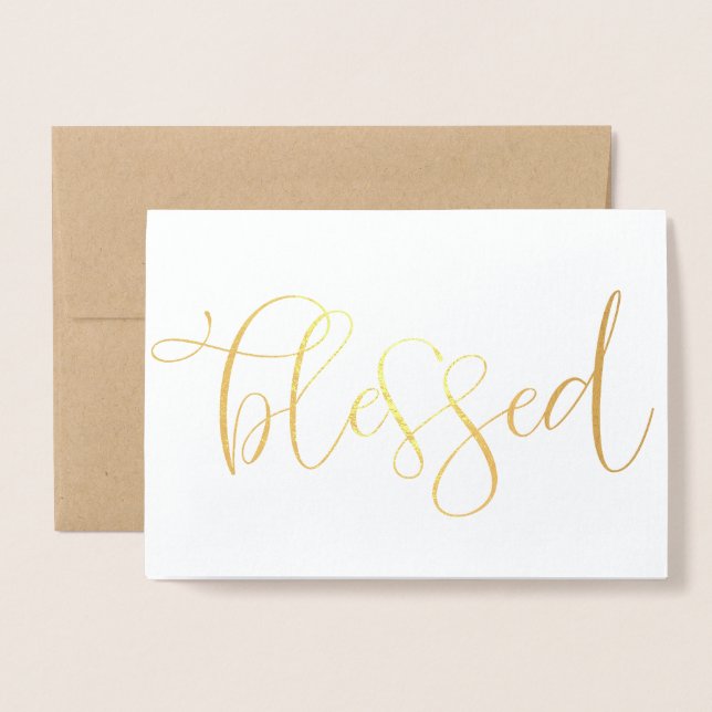Tarjeta de Acción de Gracias - Relieve metalizado  (Anverso con sobre)
