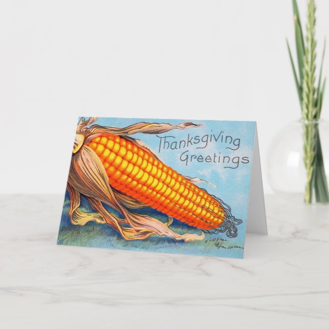 Tarjeta de Acción de Gracias Vintage (Anverso)