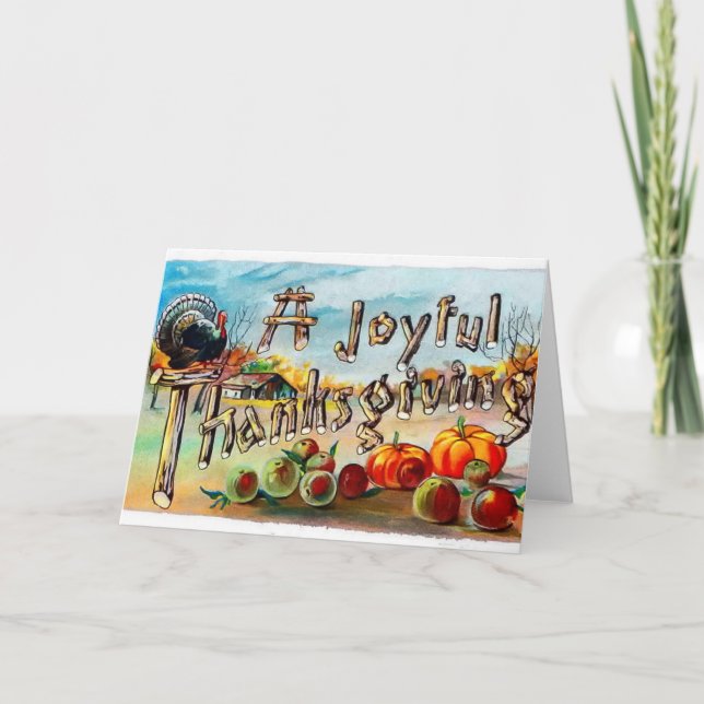 Tarjeta de Acción de Gracias Vintage (Anverso)