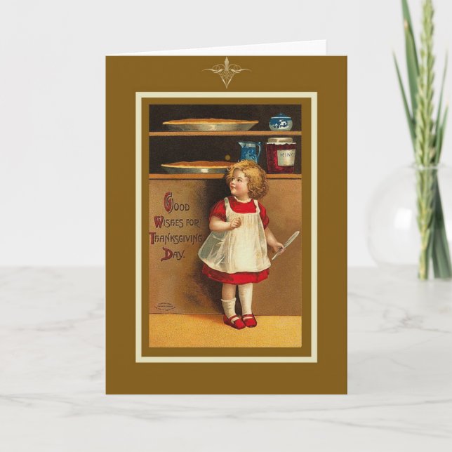 Tarjeta de Acción de Gracias Vintage (Anverso)