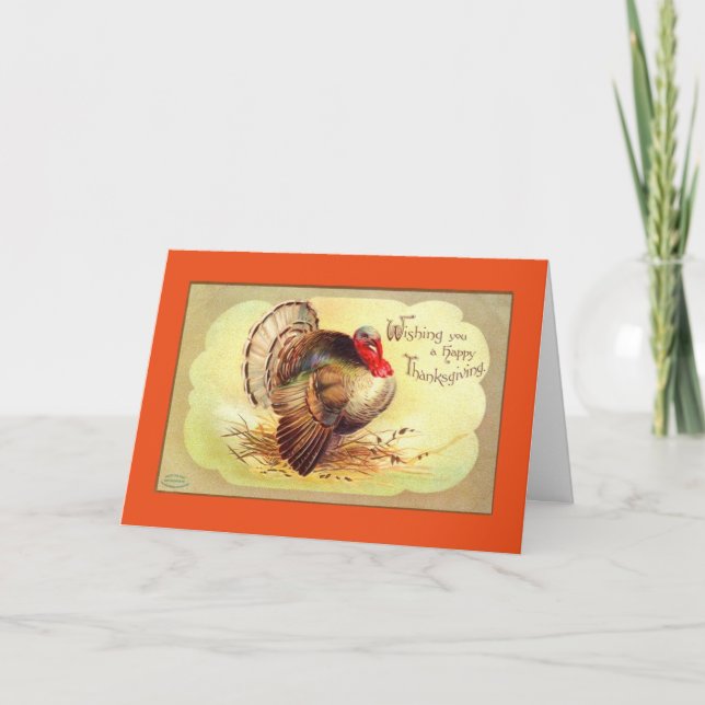 Tarjeta De Acción De Gracias Vintage Para Padres (Anverso)