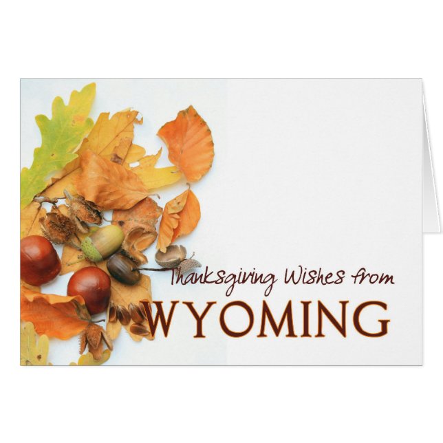 Tarjeta de Acción de Gracias Wyoming (Anverso (Horizontal))