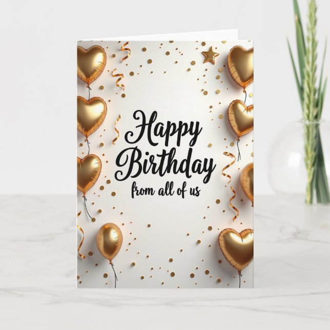 Tarjeta de Acentos Dorados Alegres (Anverso)