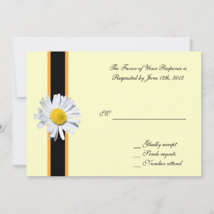 tarjeta de aceptación de boda, flor de margarita b