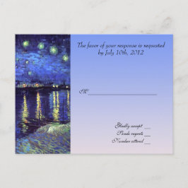 tarjeta de aceptación de boda, noche estrellada de