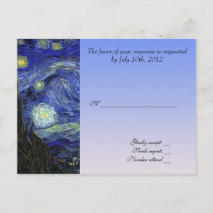 tarjeta de aceptación de boda, noche estrellada de